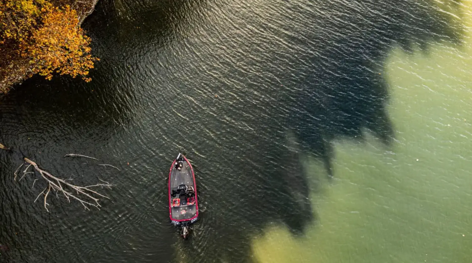 Bass boat on the water