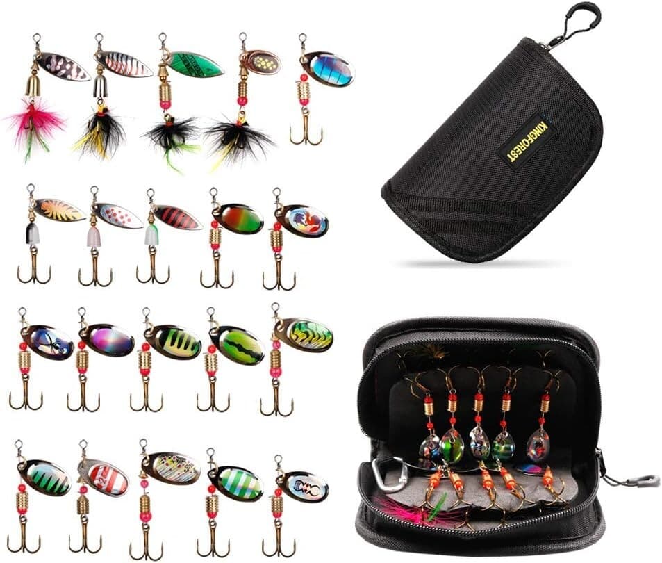Versatile Fishing Lures Spinnerbait for Bass & Salmon - 20pc Tackle Box Set - Image 3