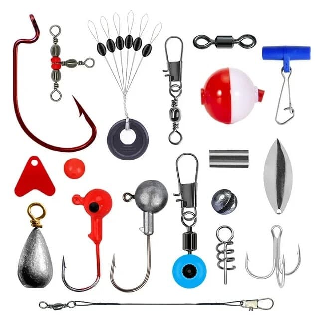 263pcs Fishing Accessories Kit Fishing Tackle Kit Swivels Hooks Split Shots  - Image 4