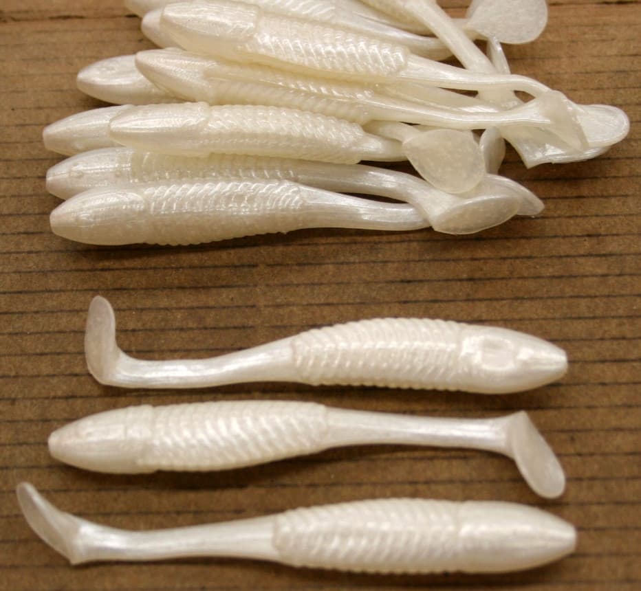 5" Swim Minnow Pearl Paddle Tail Swimbait Trailer for A Rig 50 pack bulk Bag - Image 8