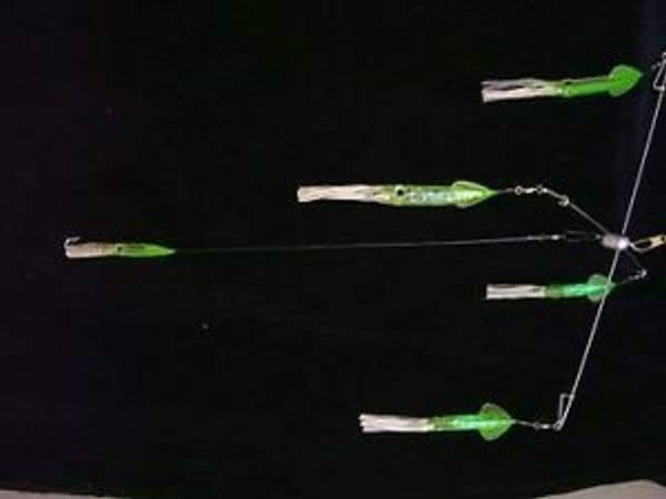 15" TSUNAMI SQUID UMBRELLA RIG GREEN / SILVER - Image 1