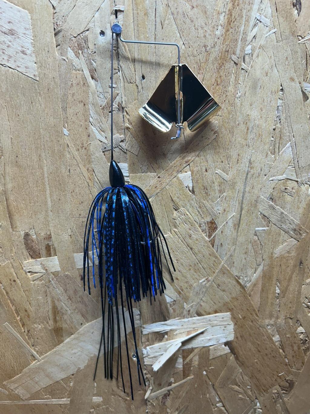 A.C.T. Lures, 3 pk-1/4oz Light Wire Buzzbait Hand Tied skirt Gold Blades Custom - Image 2