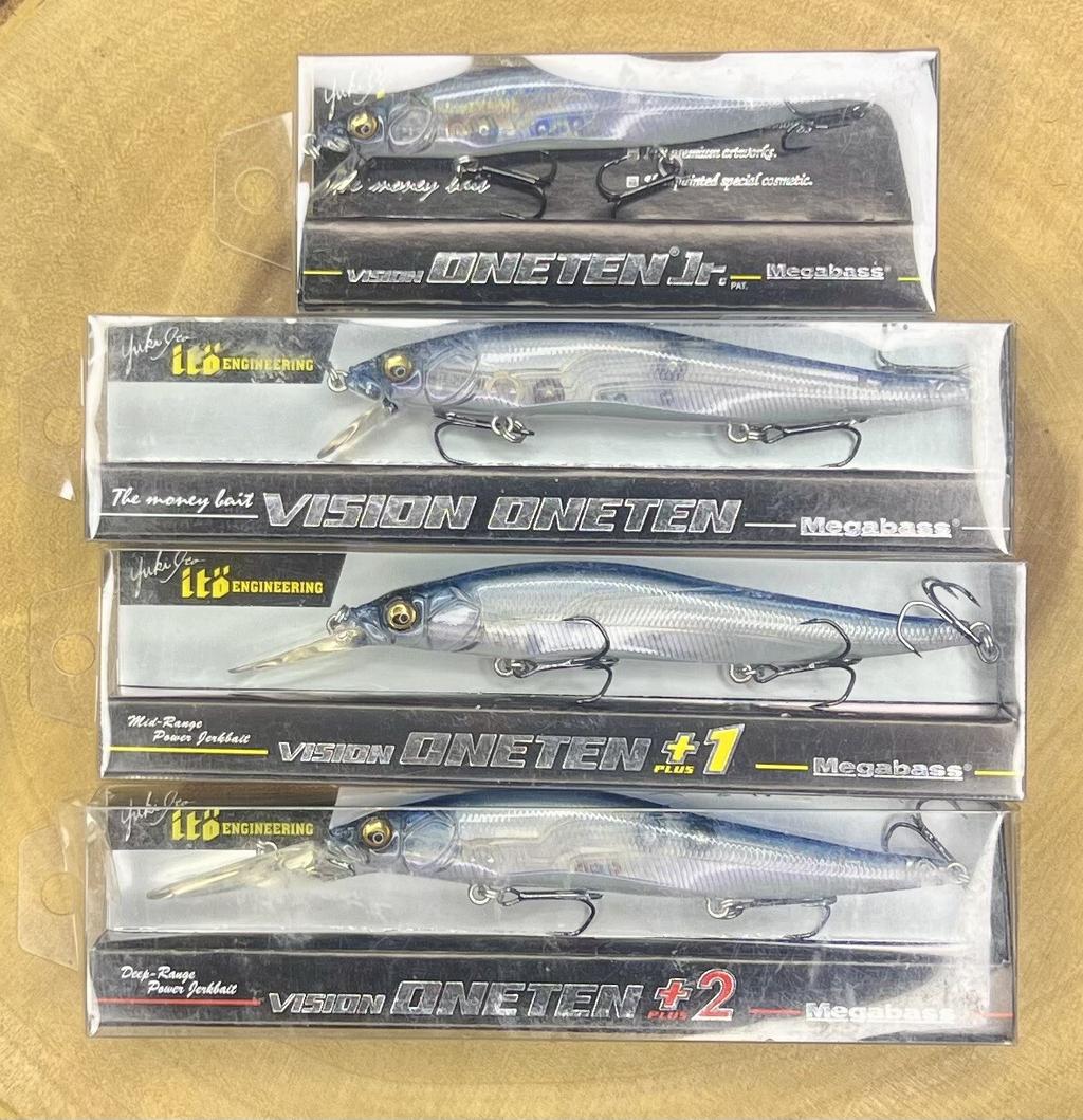 Megabass (Lot Of 4) Ito Vision OneTen Jr, 110, 110+1, 110+2 Suspending Jerkbaits - Image 12