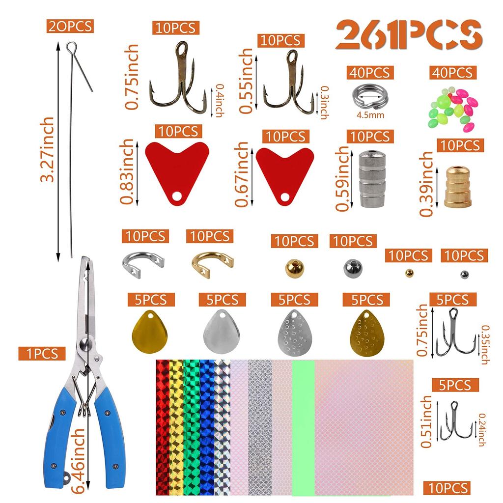 Fishing Spinner Bait Making Kit, 261pcs DIY Fishing Lure Making Kit Buzzbait ... - Image 3