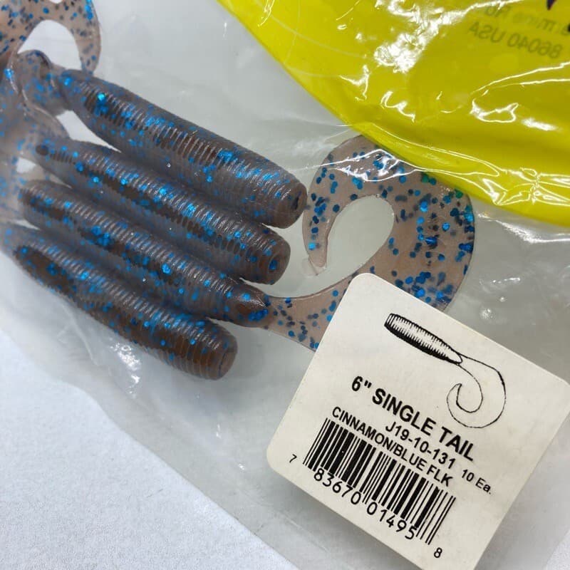 818321 Gary Yamamoto 6 Inch Jumbo Grubs 4 Pieces 131 Cinnamon Blue Flake Conditi - Image 3