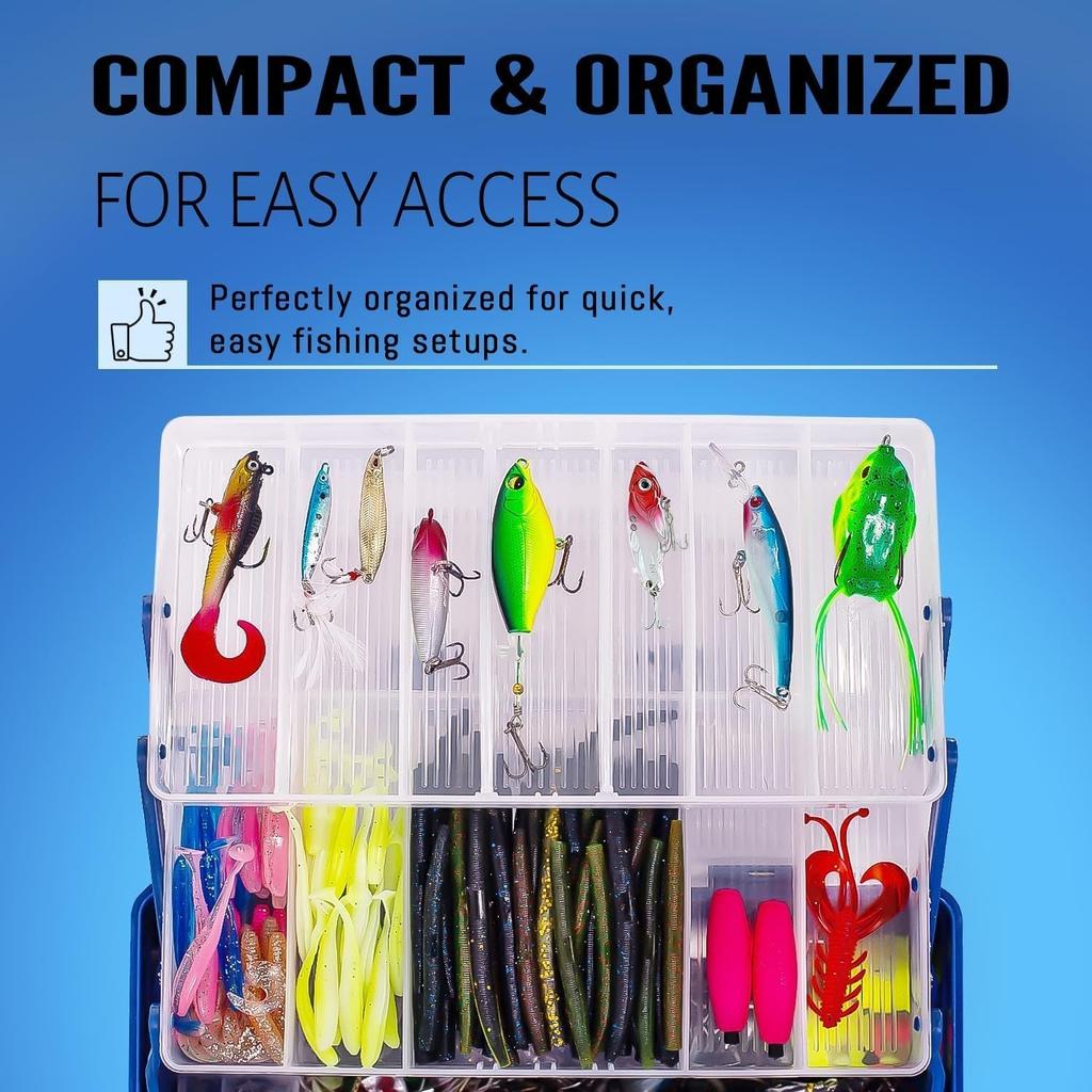Complete Fishing Tackle Kit with 448 Pieces Hooks Weights Pliers and Accessories - Image 6