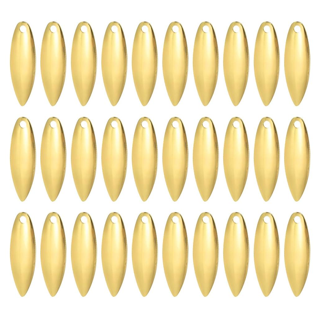 PATIKIL Fishing Lure Blades 1x0.3" Pack of 50 for Willow Leaf Lure Making DIY, G - Image 1