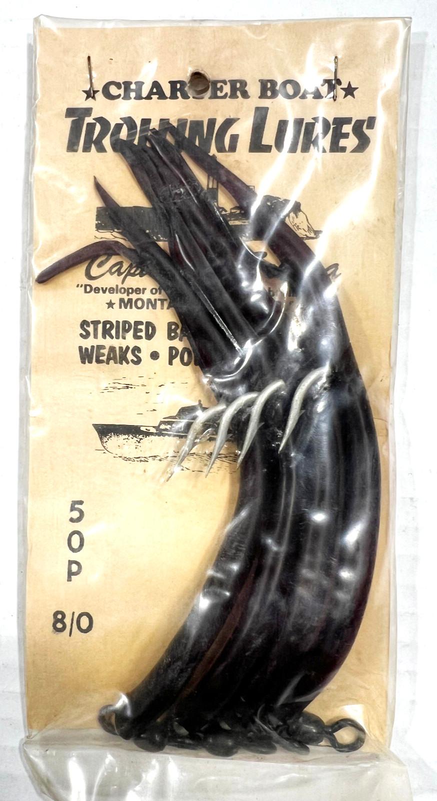 Capt. John Sekora vintage trolling lures  8/0 umbrella rig baits 4 Pk Black - Image 1