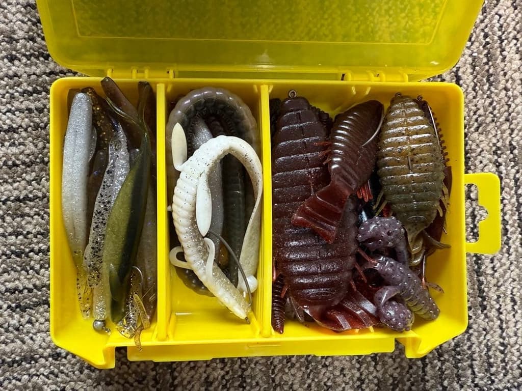 Depth worms 50+ bags + 5 tackle boxes + 2 box cases - Image 7