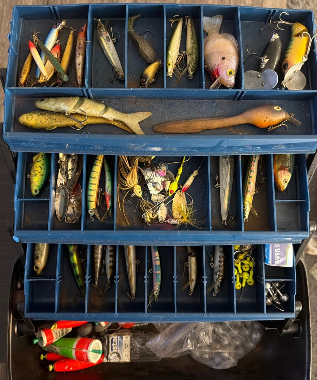 Bass Fishing Tackle Box: Jitterbugs, Rapalas, Crank Baits, Spoons Swim Baits + - Image 2
