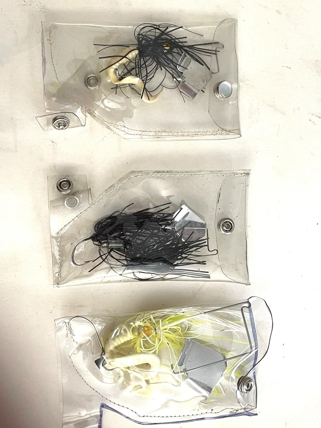 BUZZBAIT LURES Lot-4 Mixed Colors Bass Fishing w Hand-Made Cases Black Yellow - Image 14