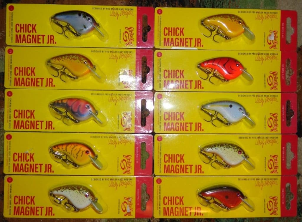 Lot 10 New Assorted Strike King Chick Magnet Jr. Crankbait Fishing Lures HCCMJ - Image 1