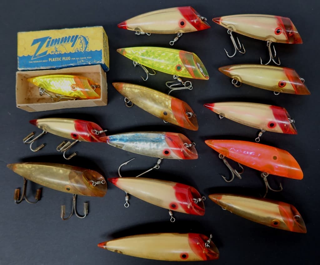 Vintage 14 pc Group Zimmy Salmon Fishing Lures Trolling Plugs - Image 1