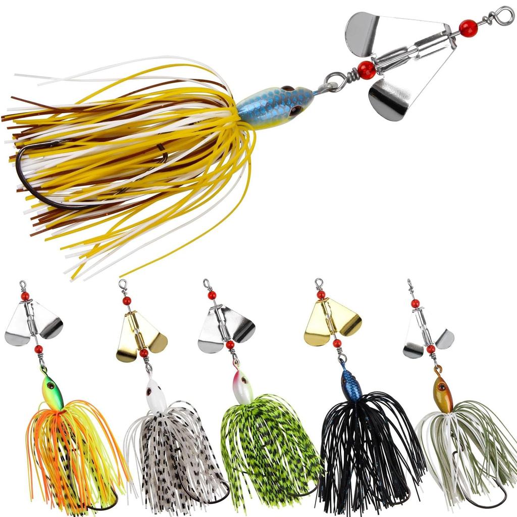 Spinnerbait Fishing Lures Kit, 6pcs Bass Buzzbait Hard [MIXED]  - Image 1