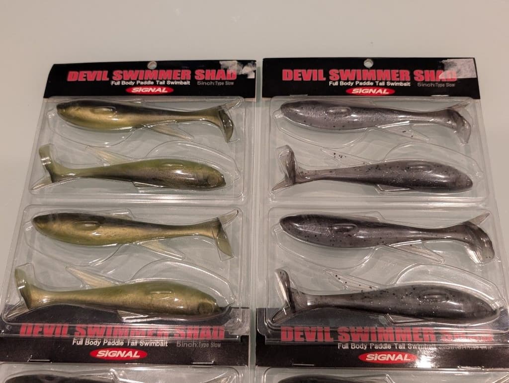 Signal Devil Swimmer Shad 5" 4 pack Swimbait Worm Lure Alabama Rig Unused - Image 3