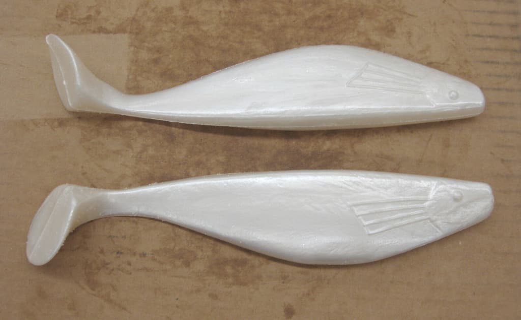 9" Shad Paddle Tail Swimbait great for Umbrella Rig 6 Count Bag Pearl - Image 1