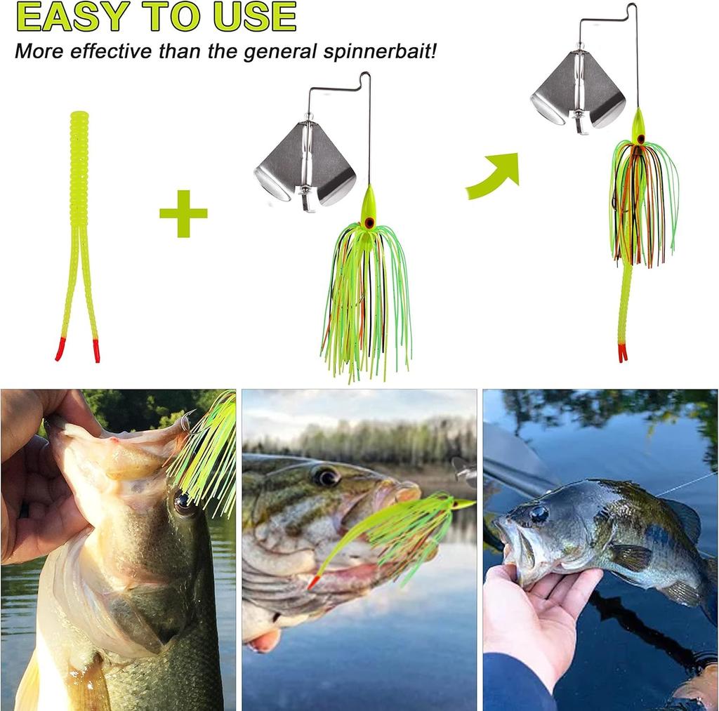 Buzzbaits Spinner Baits for Bass 4 inch, White, Yellow, Chartreuse, Black  - Image 5