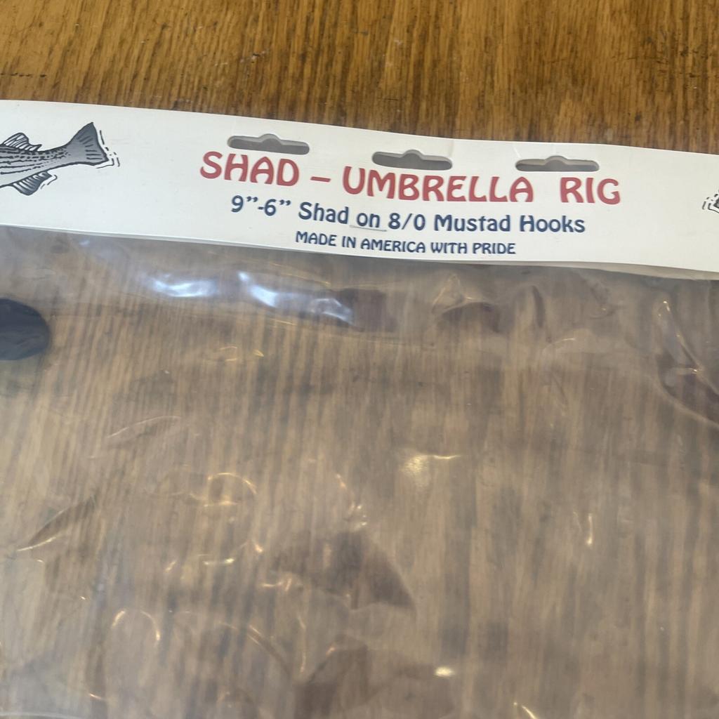 Umbrella Rig 4 Arm 11” With 6” Shad (9)  Chartr. Blue 8/0 Hook Mustad New In Pkg - Image 16