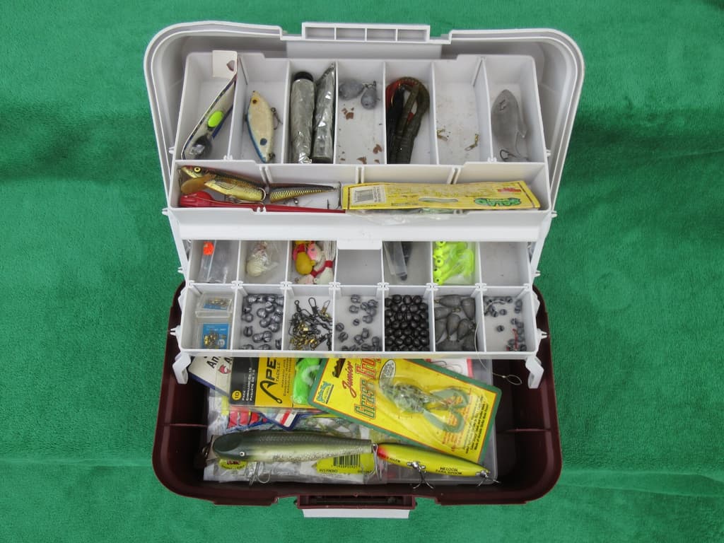 Woodstream Tackle Box w/ Fishing Supplies Lures Bait Hooks Strike King Heddon - Image 1