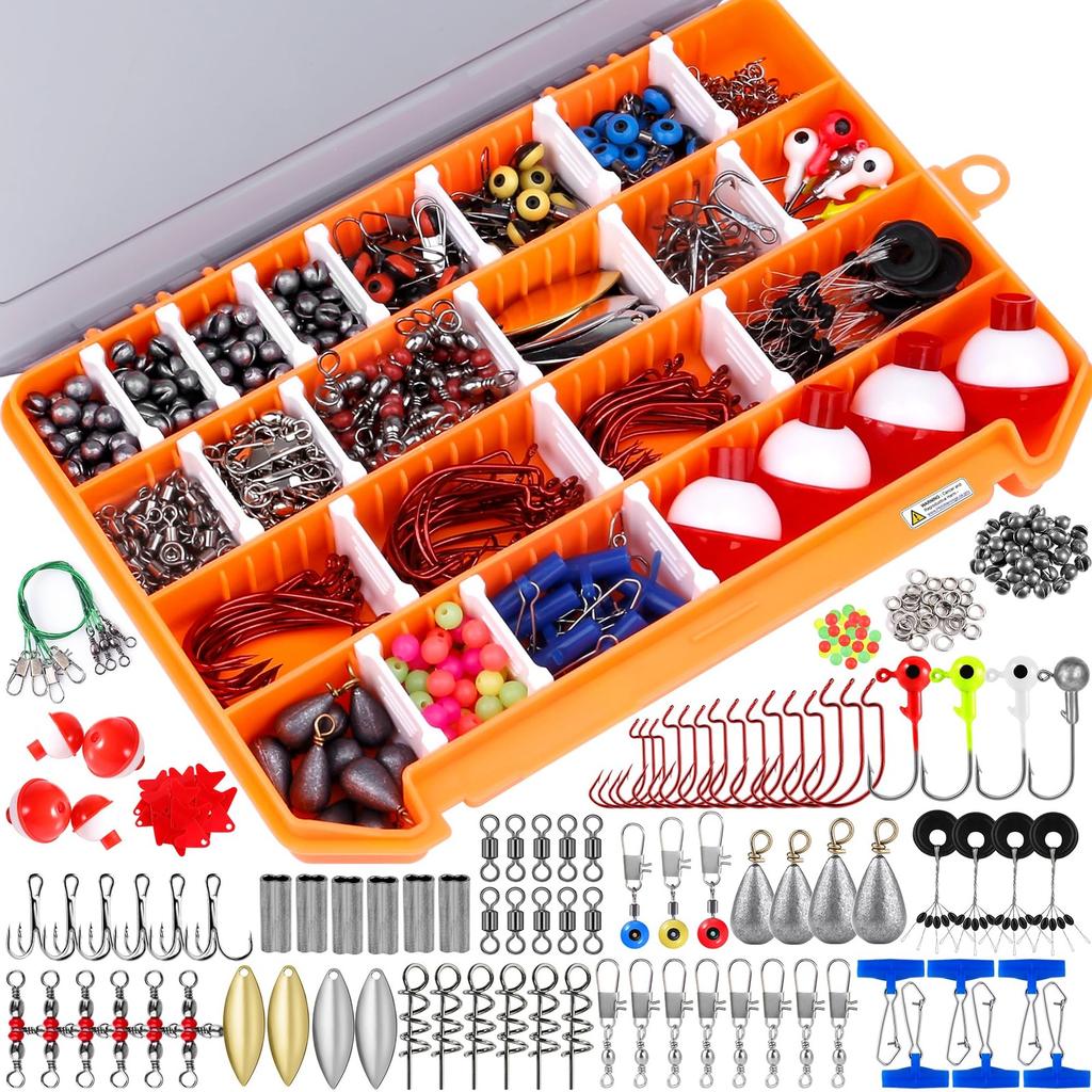 PLUSINNO Fishing Accessories Kit 263pcs Fishing Tackle Kit with Tackle Box In... - Image 1