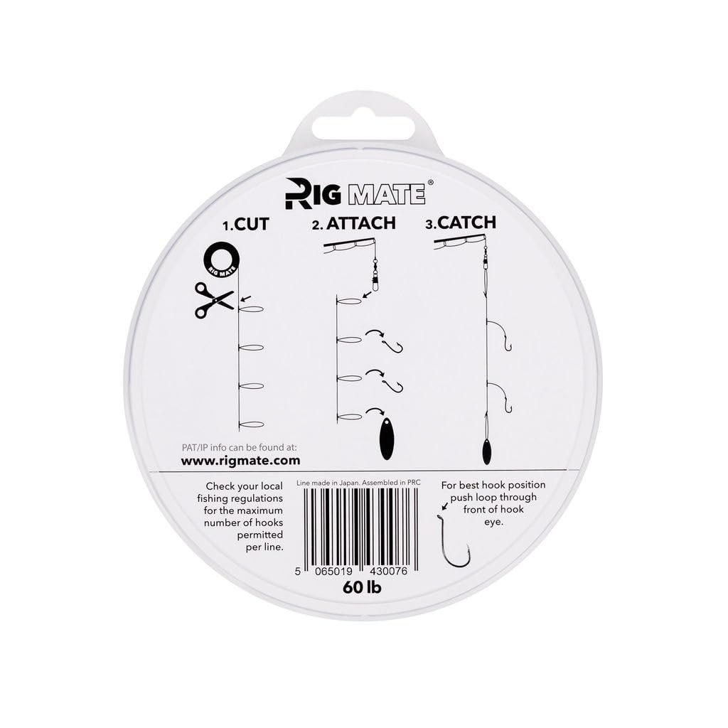 60 lb Pre-Tied Dropper Loop Rigs. Fishing Line Spool. Loops 18 Inches Apart w... - Image 2