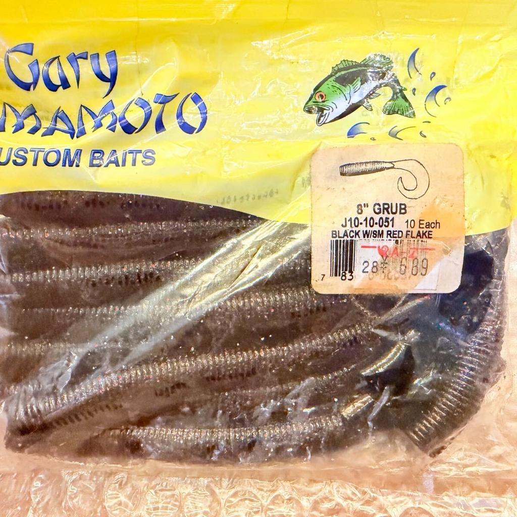 Gary YAMAMOTO 6 inch 8 inch Single Tail Grub 28pcs Worm Set, Opened but Un, - Image 2