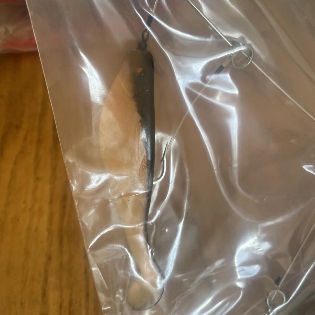 9” Umbrella Rig 4 Arm 11” With 6” Shad (9)  Pearl Black 8/0 Hook Mustad New Pkg - Image 3