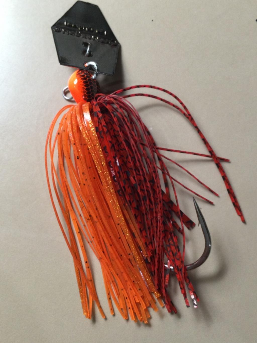 Zman Chatterbait Elite 3/8oz 5 Count Gamakatsu 5/0 Hook,Fire Craw,Hand Tied - Image 1
