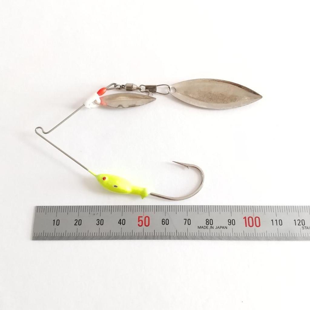 Old Spinnerbait 3/8 oz 10g Yellow Freshwater Fishing Lure Used - Image 3