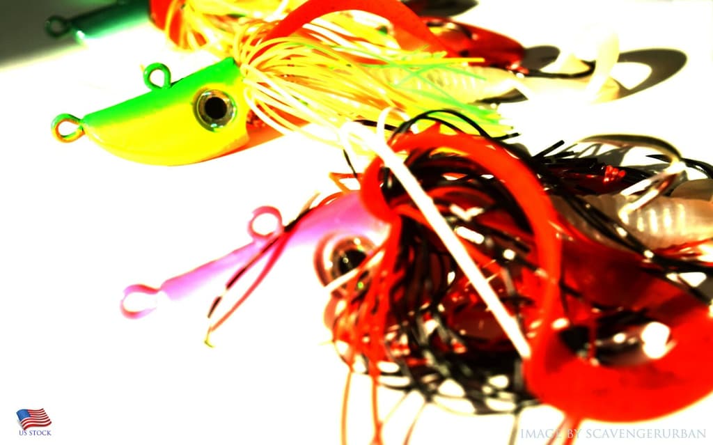  4 NEW 1 1/2 Oz. BEARDED BUZZBAIT BUCKTAIL JIGS FOR FLOUNDER FLUKE BASS - Image 5