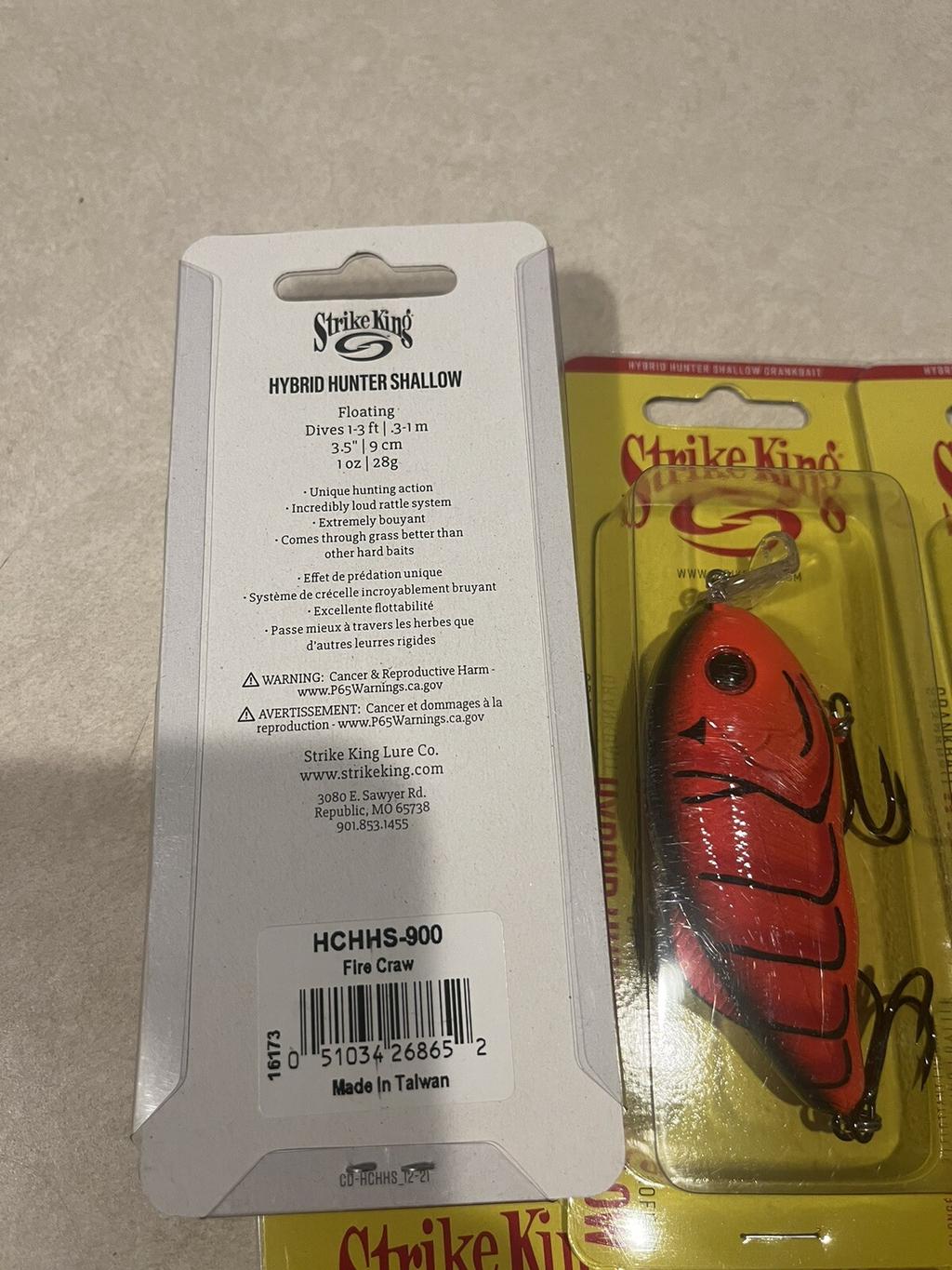 5 Pack Strike King Fire Craw Hybrid Hunter Crankbait Square Bill 1oz 1-3ft New - Image 3