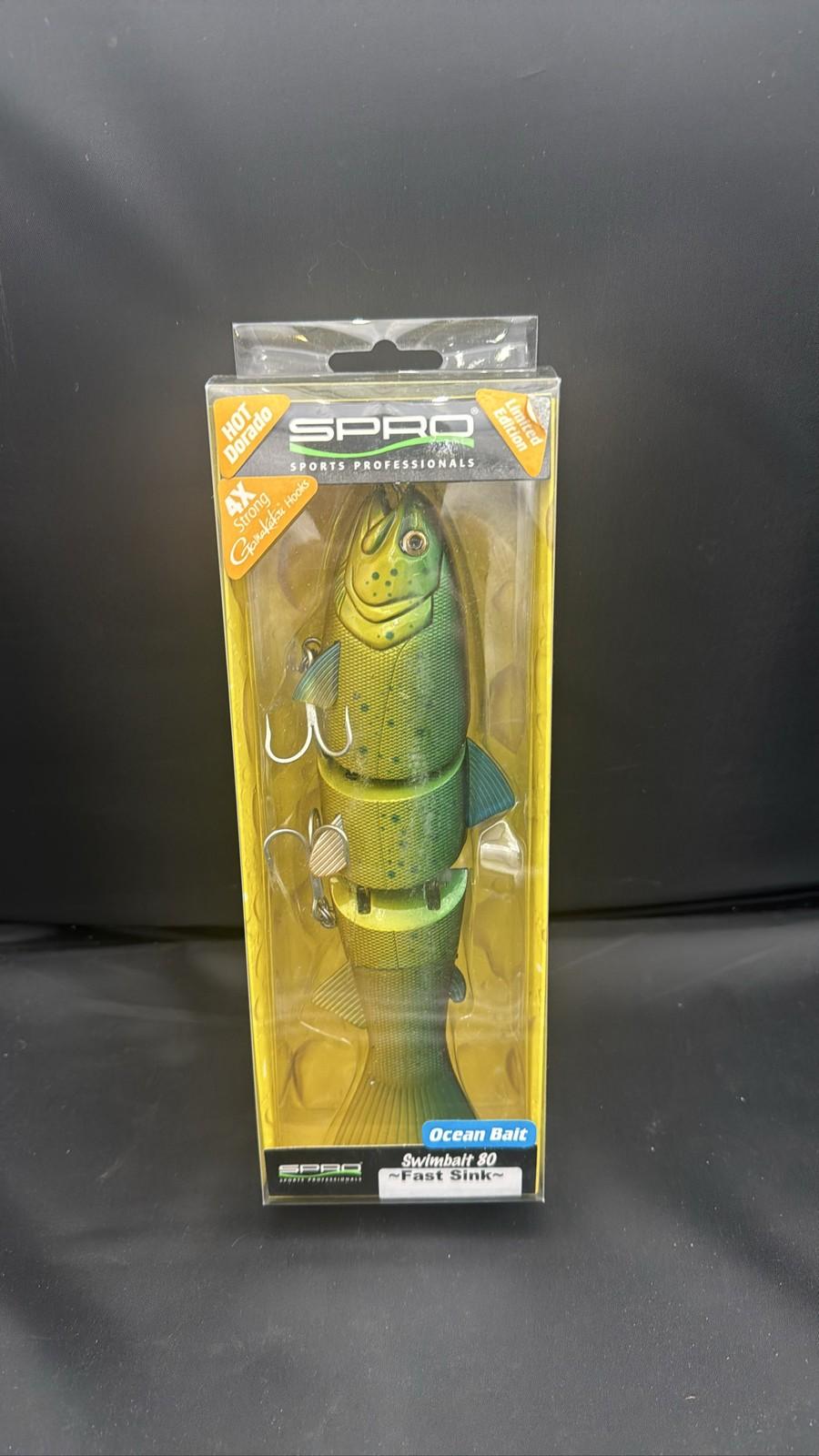 Spro BBZ-1 Swimbait 80 Fast Sink 8" Ocean Bait Hot Dorado Fishing Lure NIP NEW - Image 1