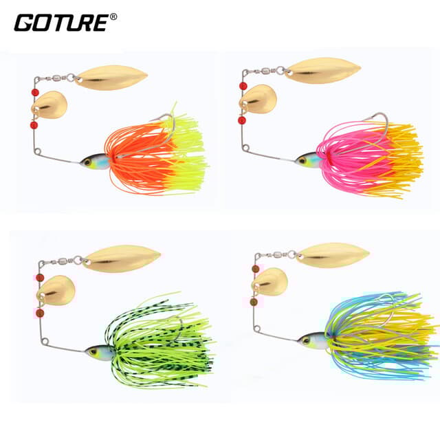 4pcs/lot Spinnerbaits Fishing Lures Buzzbait Blade Skirts Lead Head Bait Hook - Image 1