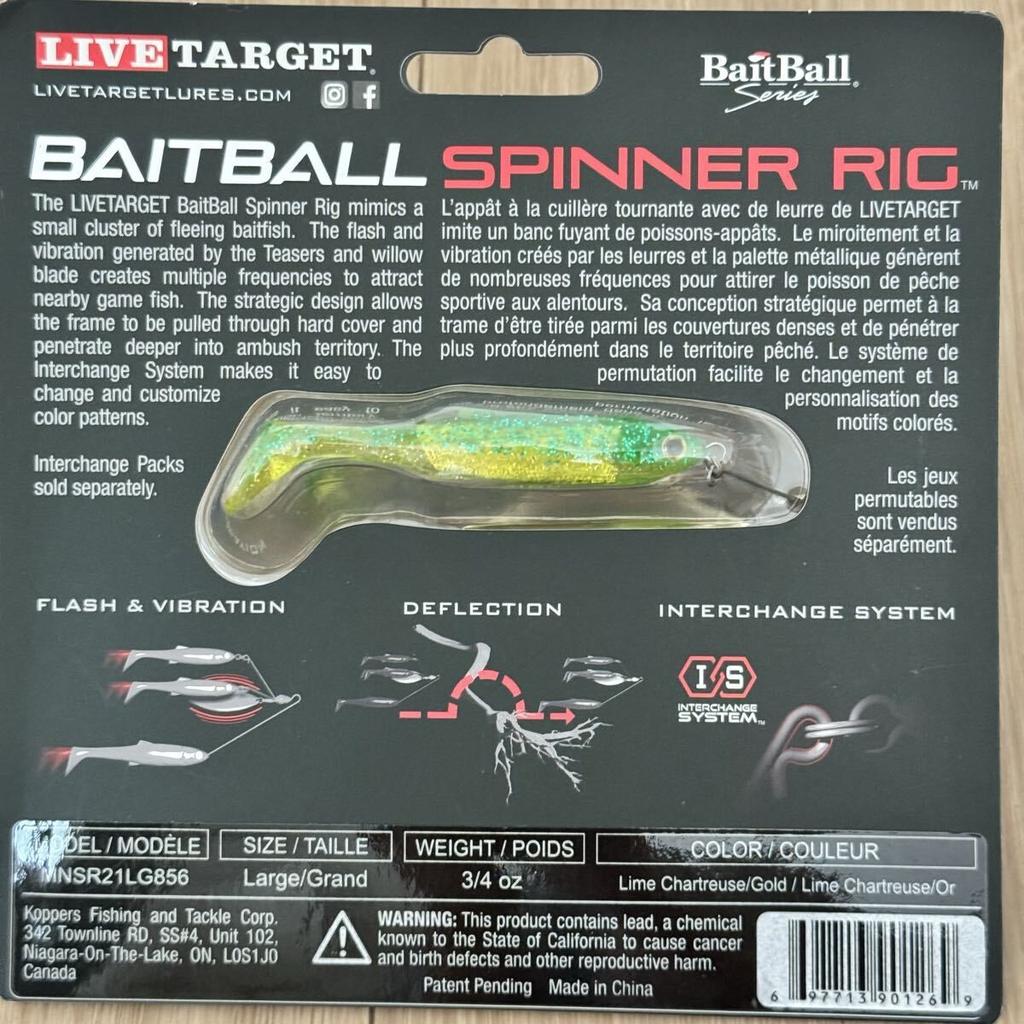 Discontinued Live Target Bait Ball Spinner Rig Alabama Rig Used - Image 2