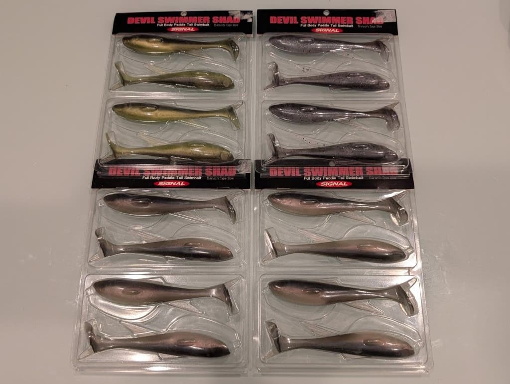 Signal Devil Swimmer Shad 5" 4 pack Swimbait Worm Lure Alabama Rig Unused - Image 1
