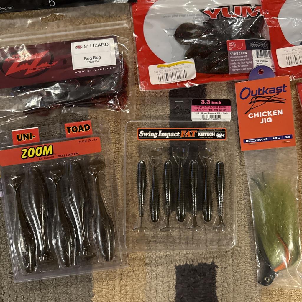 Bass Fishing Soft Plastics Lot (39) Yum Zoom Strike King Keitech 6th Sense - Image 13