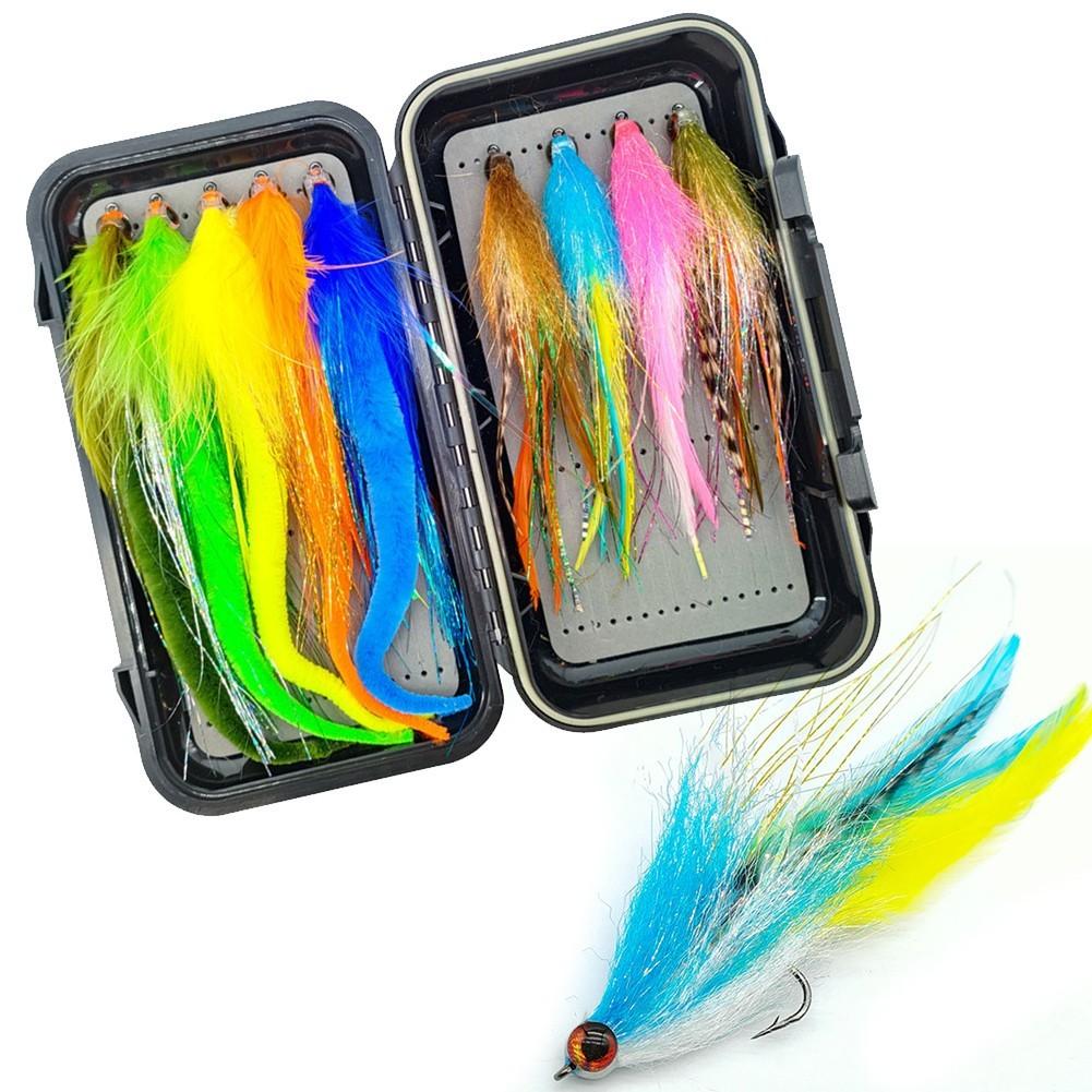 Fishing Accessories 9 Pcs Lure Set with Feather Hooks and Carrying Box - Image 2