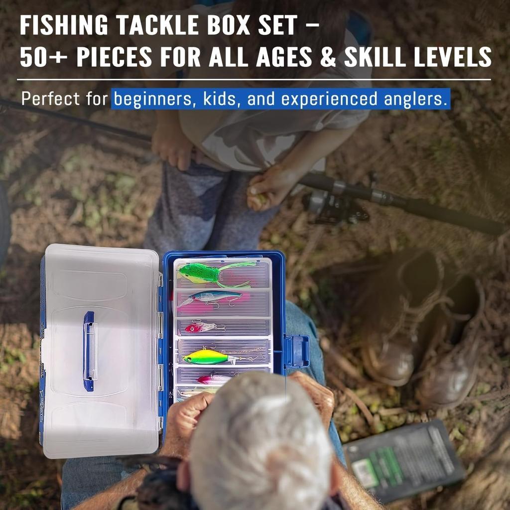 Complete Fishing Tackle Kit with 448 Pieces Hooks Weights Pliers and Accessories - Image 7