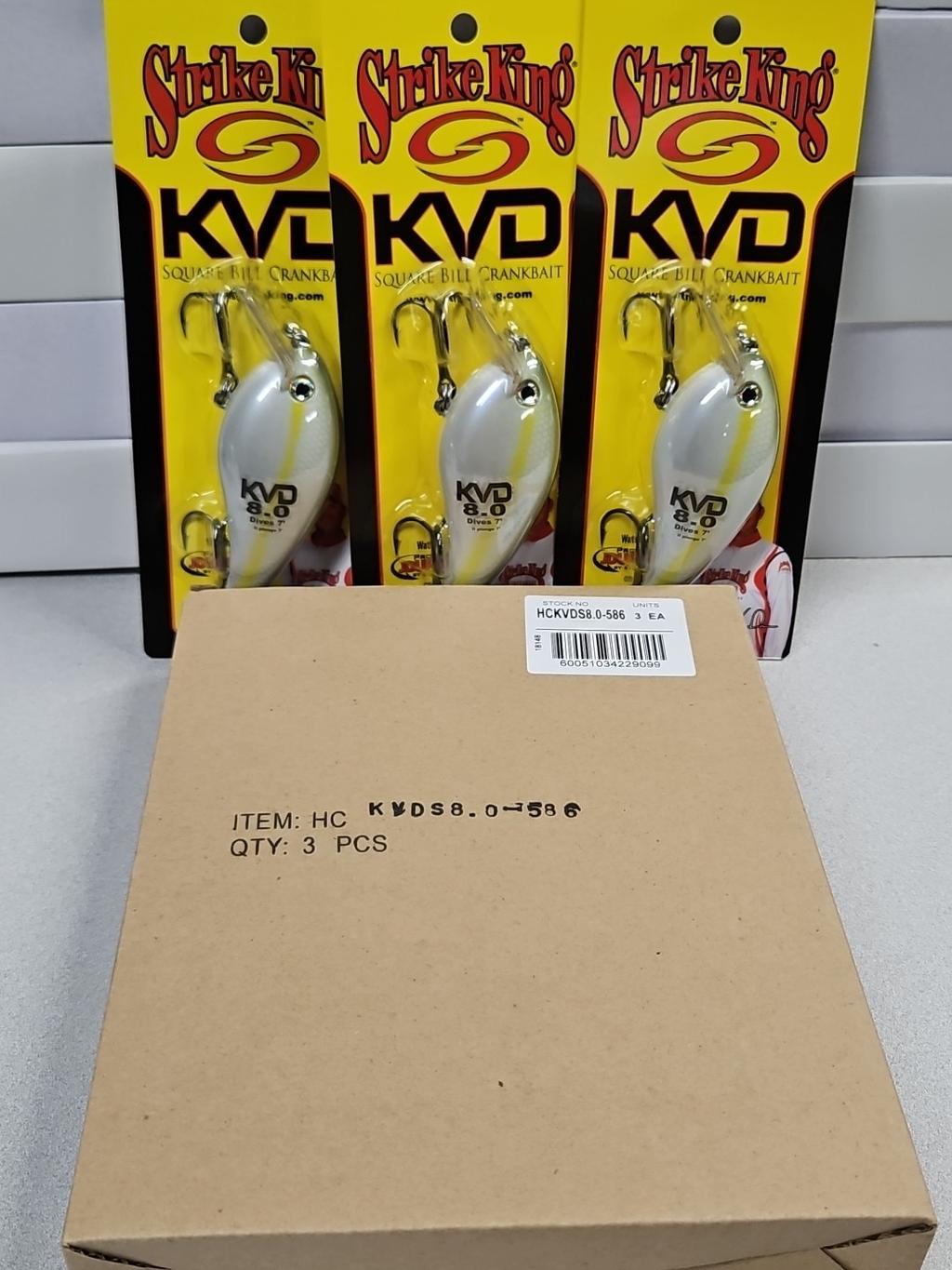 (3) Discontinued Strike King KVD 8.0 Dealer Box...Sexy Blue Back Herring...NIB!! - Image 1