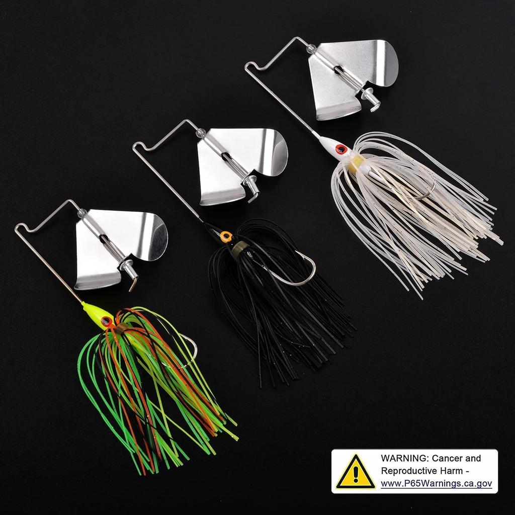 Buzzbaits Spinner Baits for Bass 4 inch, White, Yellow, Chartreuse, Black  - Image 7