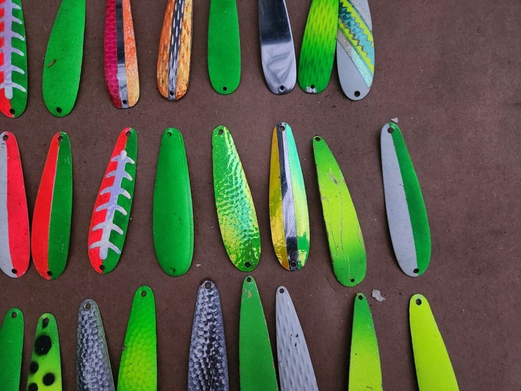 Fishing spoons size 3",4" lot of 63 used salmon trout trolling FREE SHIPPING! - Image 7