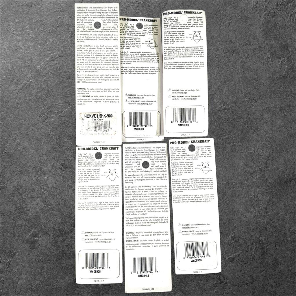 Strike King Crankbait Lot Of 6 Unique Lures Hard Knock Deep Dive Mix *READ DESC* - Image 2