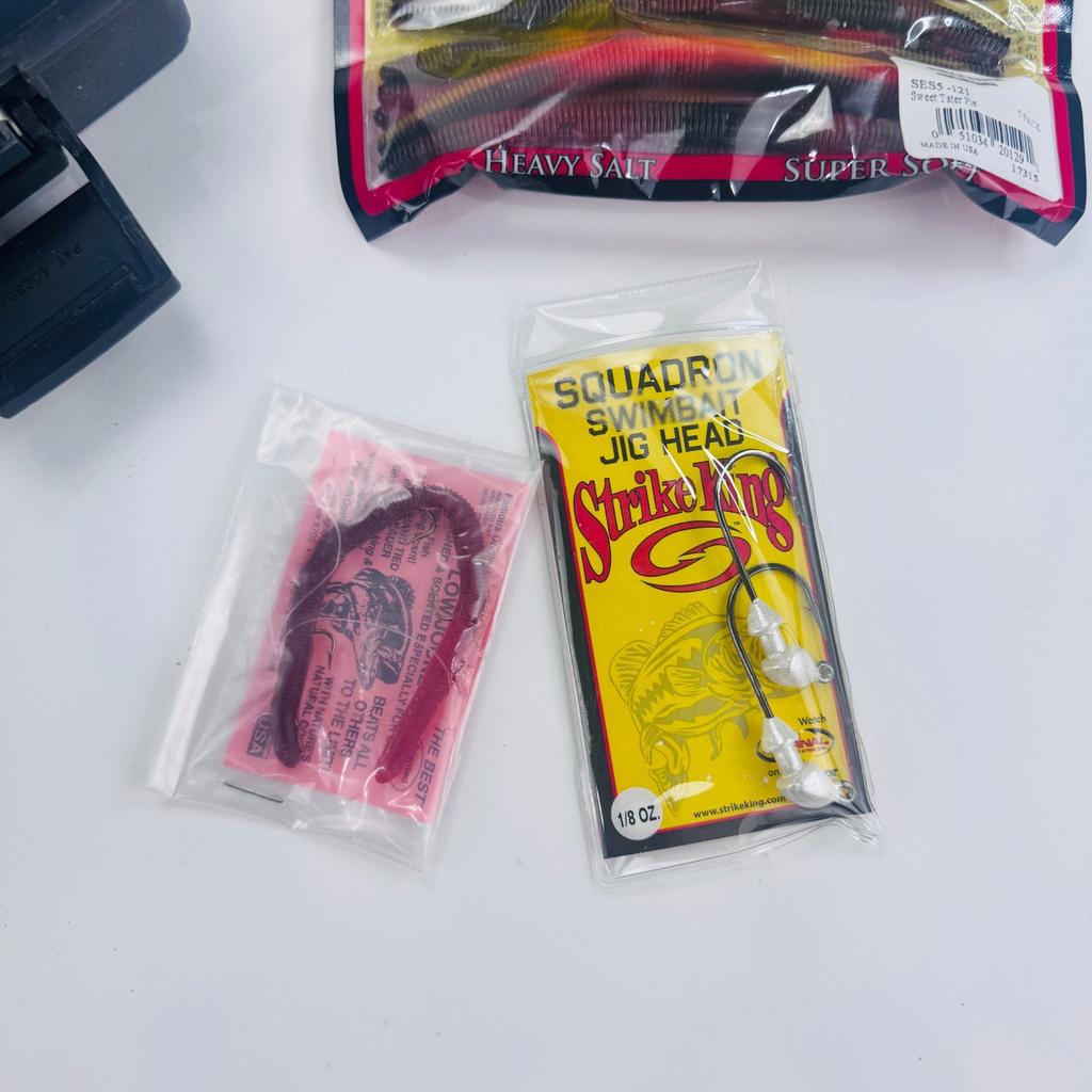 LOT of Fishing Worms Grubs Bait Lures Jelly Strike King Kalin's + Box FREE SHIP - Image 5