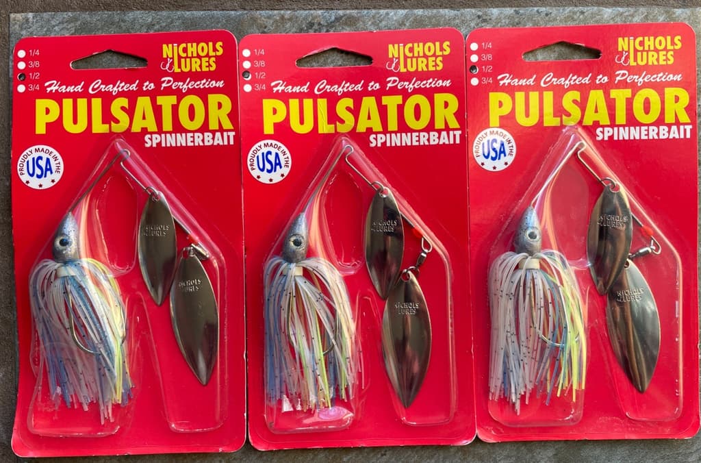 3 Nichols Pulsator Spinnerbait 1/2oz Fishing Lure Willow Citrus Shad S49 - Image 1