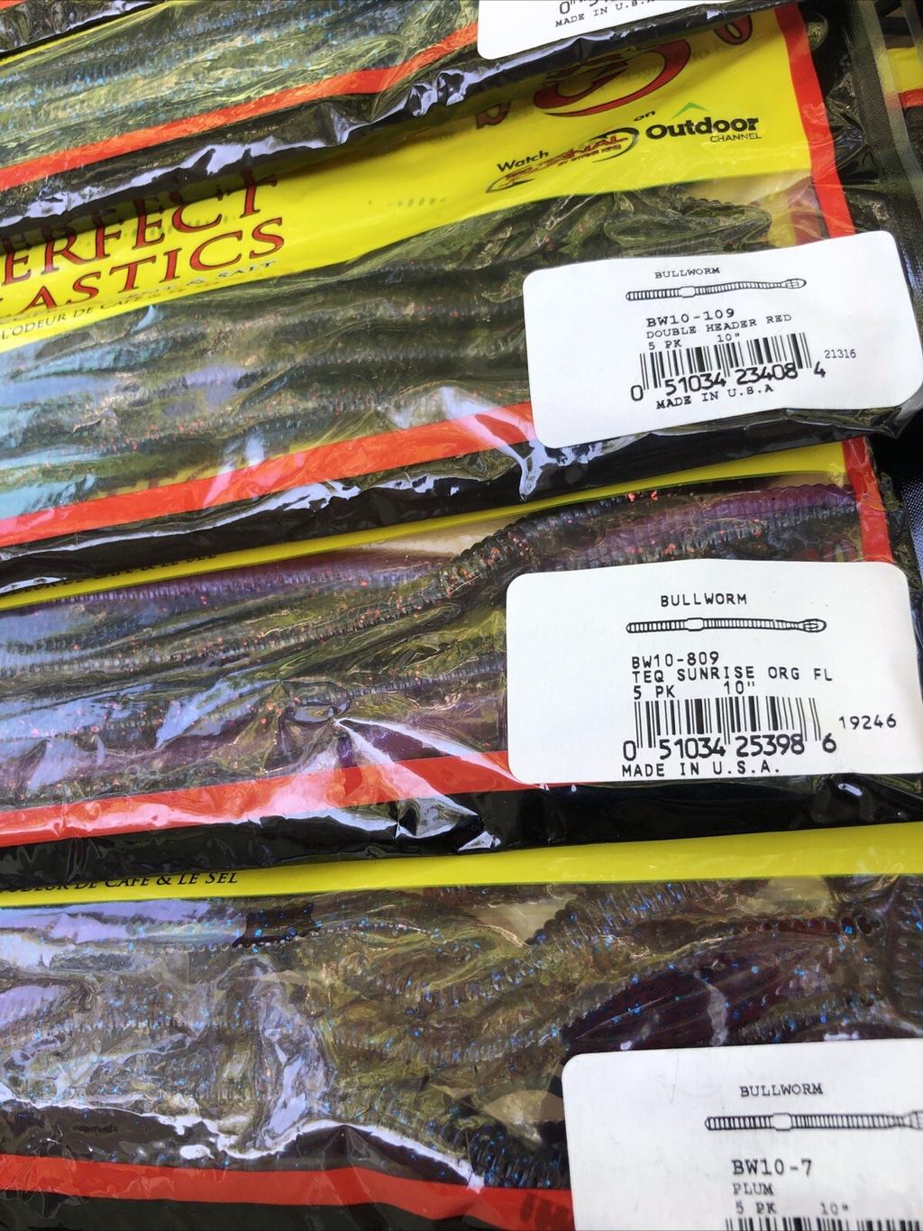 13 Colors/ Packs Strike King 10" Bullworm KVD Perfect Plastics Fishing Lure S5 - Image 2