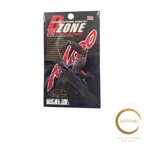 New EVERGREEN Spinnerbait D-Zone TG Double Willow Leaf 3/8oz Super Black #12 - Image 1