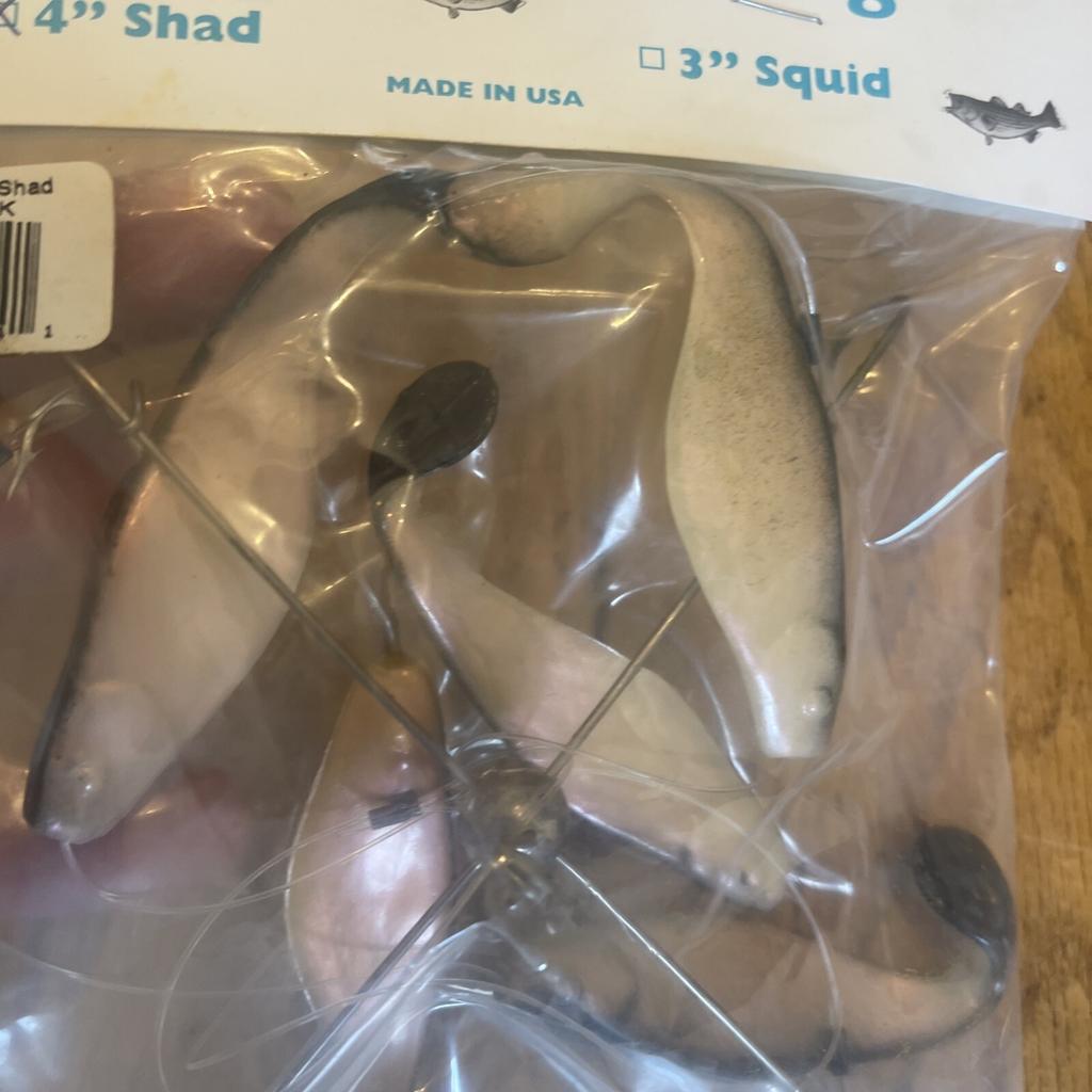 7” Umbrella Rig 4 Arm With 4” Shad (5)  Pearl Black New In Package McKala Fishin - Image 6