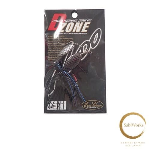 New Evergreen Spinnerbait D-Zone Double Willow Leaf 3/8oz Super Black #12 - Image 1