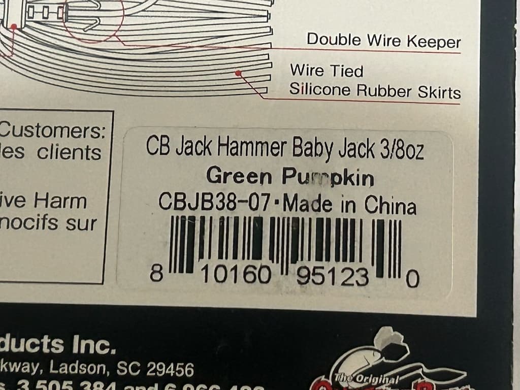 LOT OF 2 Baby Jack Hammer Zman Chatterbait Evergreen 3/8 oz SIZE 2 COLORS SHOWN - Image 5