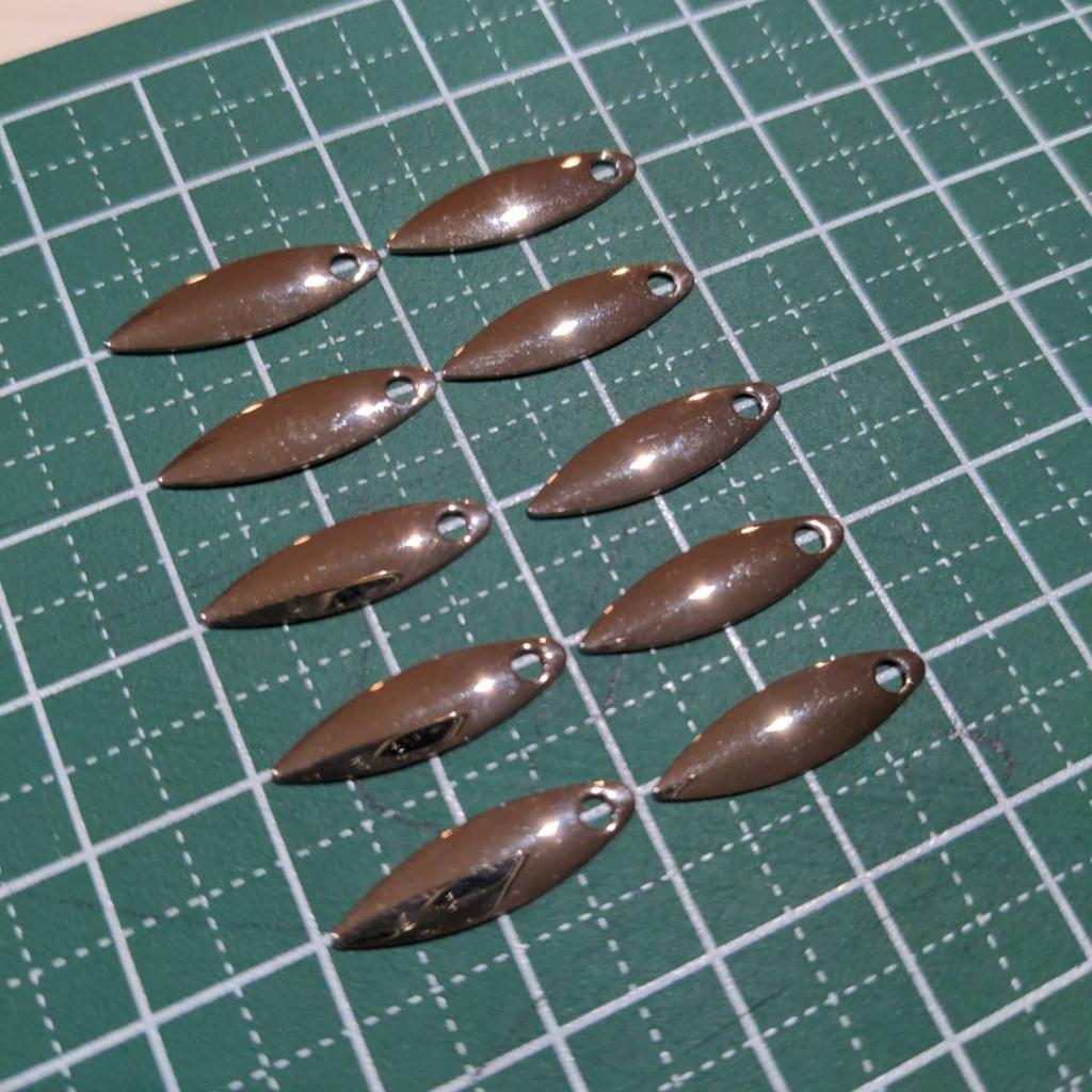 1 Silver Willow Leaf Blade 10 Pieces Metal Jig Head Rubber Vibration Custom Part - Image 2